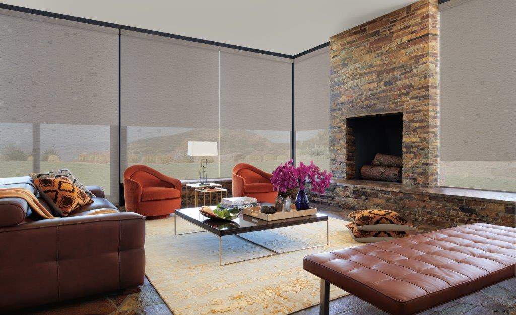 A Living Room With a Stone Couch